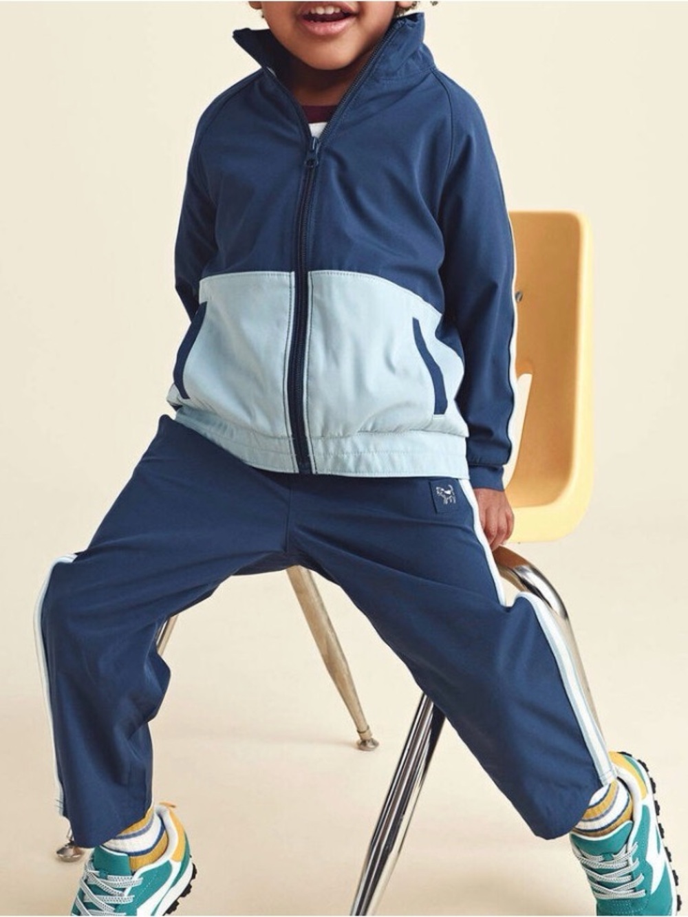 Kids Navy Blue Track Pants - Lightweight Athletic Bottoms